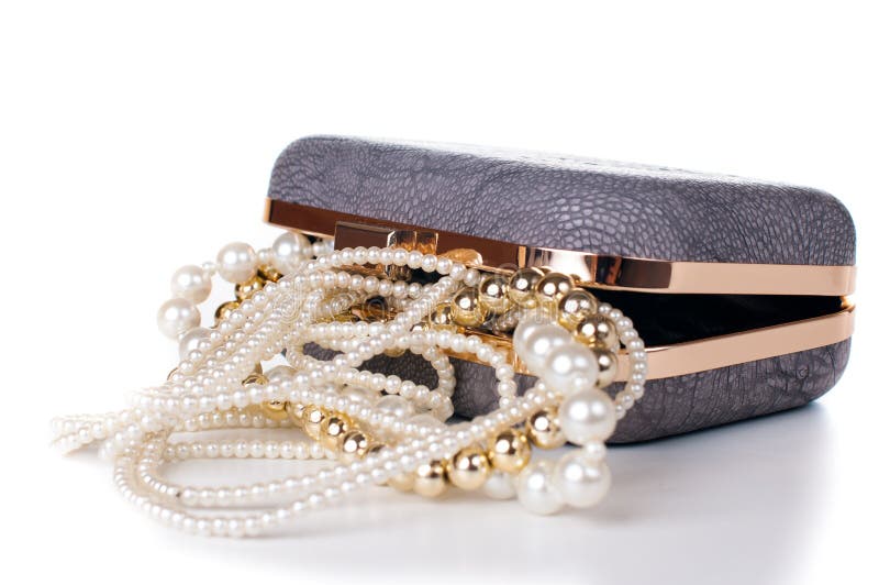 Jewelry in handbag stock image. Image of beauty, decoration 37941617