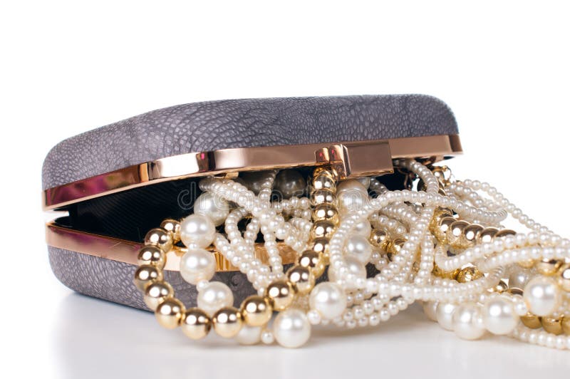 Jewelry in handbag stock image. Image of beauty, decoration 37941617