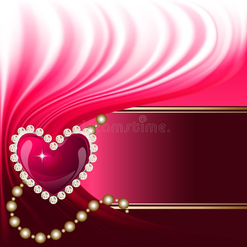 Jewelry heart background stock illustration