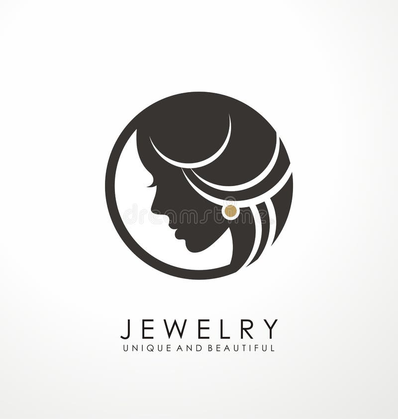 Jewelry Logo Symbol Design With Beautiful Woman Stock Vector Illustration Of Earring Bijou 144443777