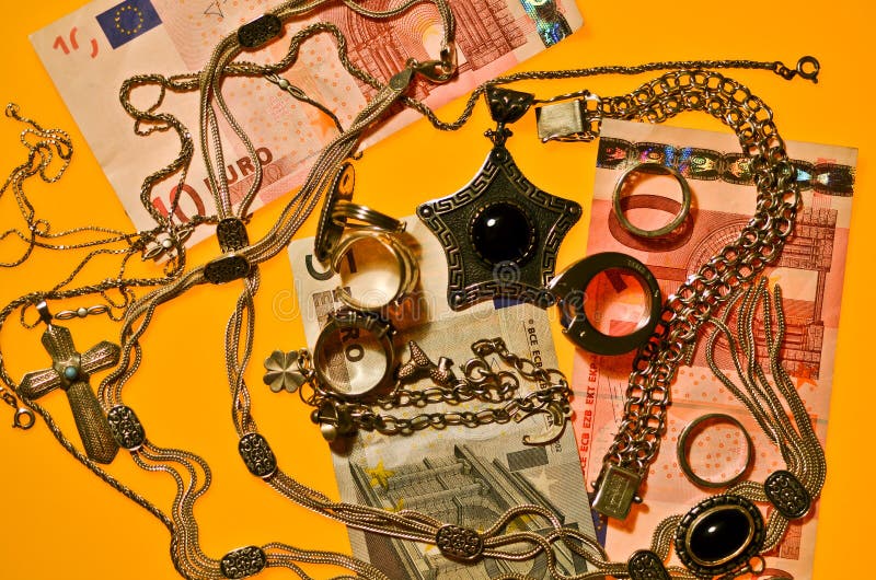 Jewelry and money stock photo. Image of expensive, fashion 22398274