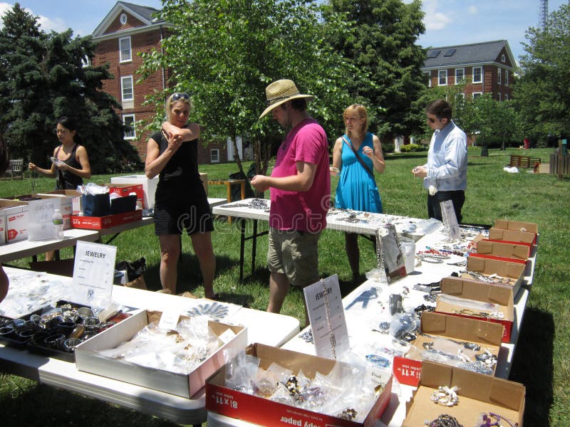 Flea Market Food Stand for Charity Editorial Stock Photo Image of