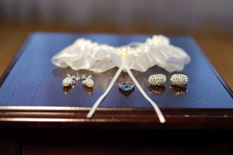 Jewelry Set and Garter stock image. Image of collection 37774129