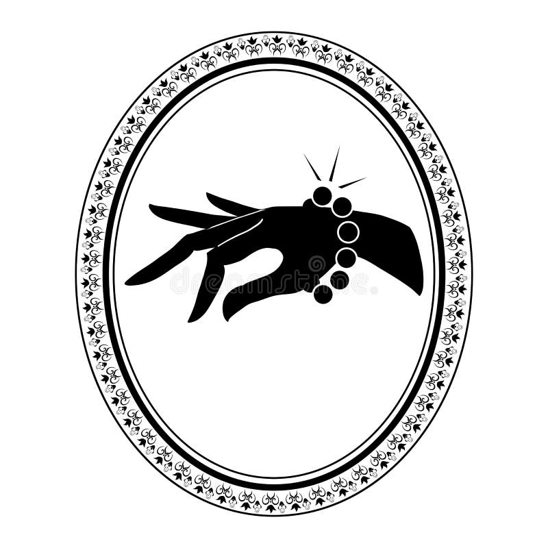 Jewelry Vintage Label with Bracelet Stock Vector Illustration of