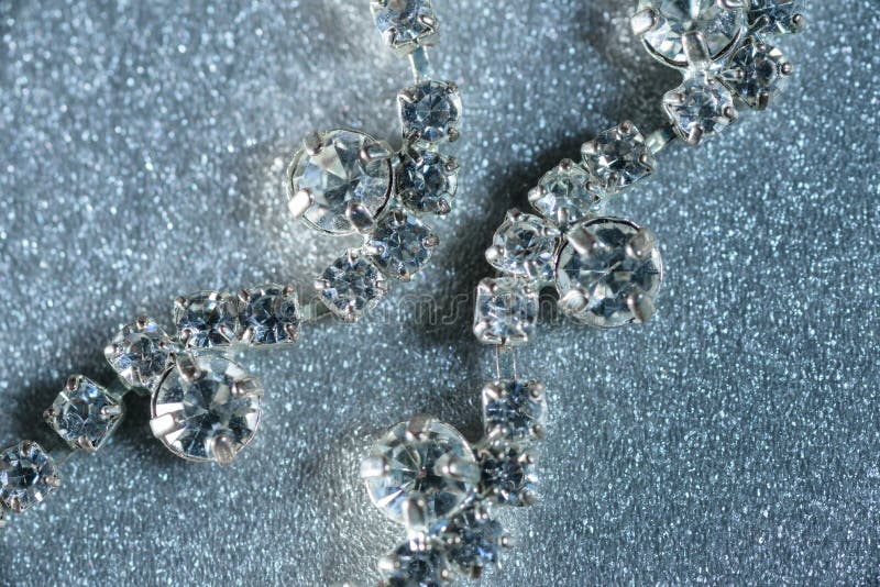 Jewels with Diamonds Closeup on a Light Background Stock Photo Image