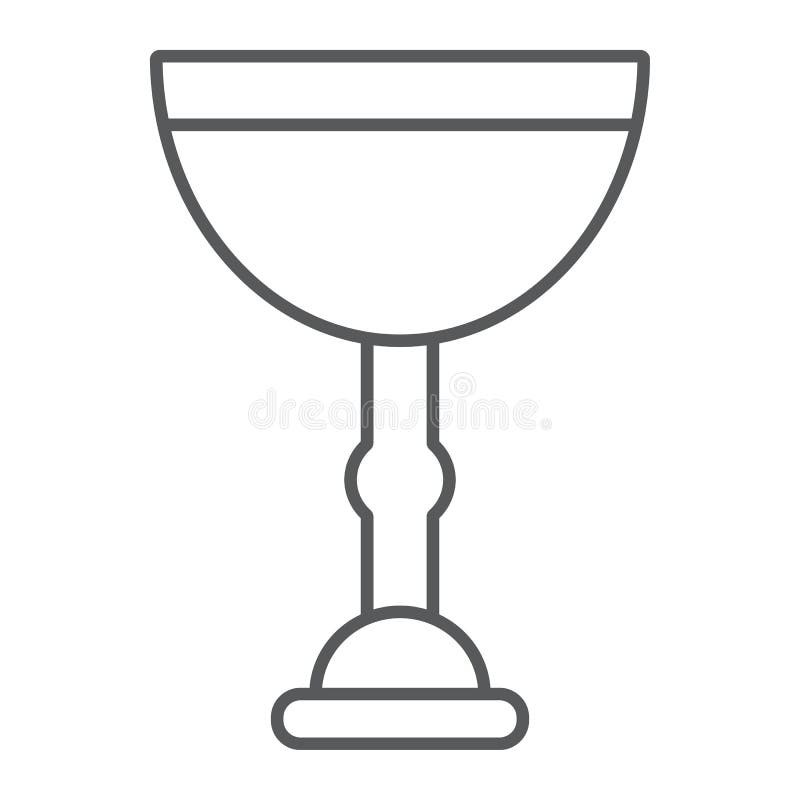 Jewish goblet thin line icon, cup and judaism, kiddush wine cup sign, vector graphics, a linear pattern on a white stock illustration Jewish goblet thin line icon, cup and judaism, kiddush wine cup sign, vector graphics, a linear pattern on a white stock illustration