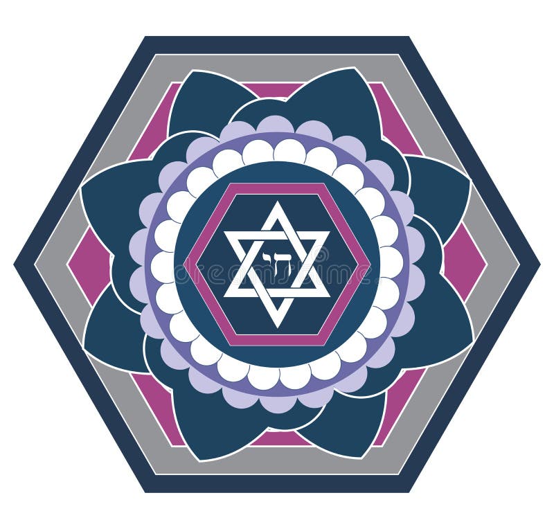 Jewish star design with chai symbol vector illustration Jewish star design with chai symbol vector illustration