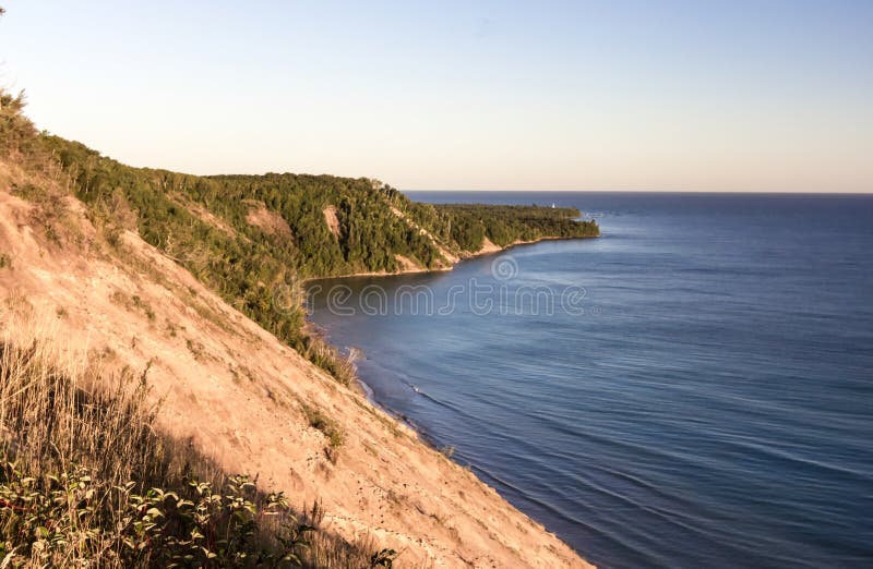 Jeziorny Wyższy falezy Seascape Na Michigan wybrzeżu zdjęcia stock Jeziorny Wyższy falezy Seascape Na Michigan wybrzeżu zdjęcia stock