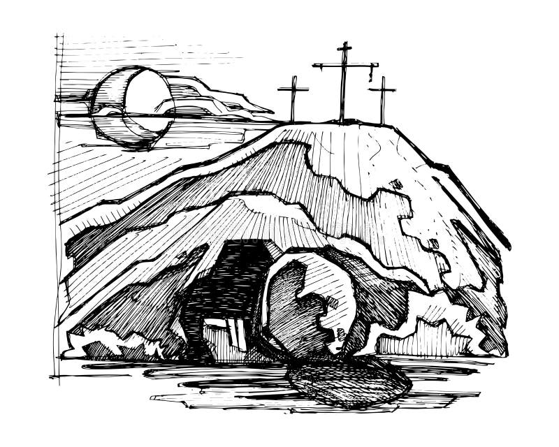 Jezus Chrystus pusty grobowiec ilustracja wektor Jezus Chrystus pusty grobowiec ilustracja wektor