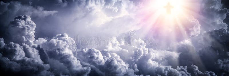 Jezus Chrystus w chmurach fotografia royalty free
