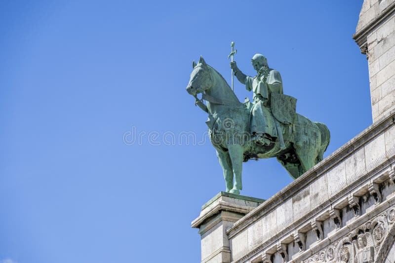 Jeździecki pomnik louis ix capetian króla francji zdjęcia stock