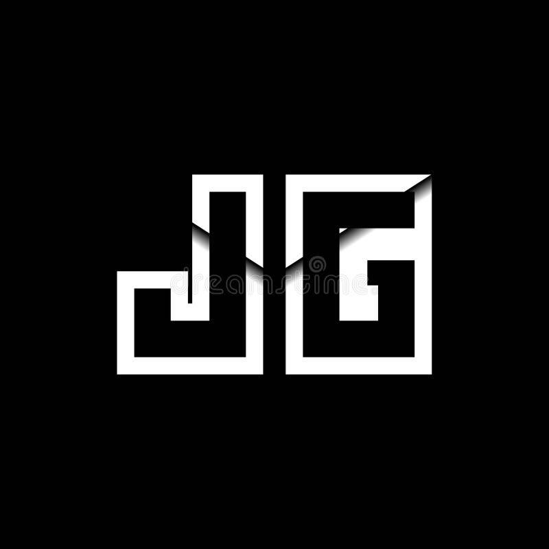 JG Monogram Envelope Shape Style stock illustration
