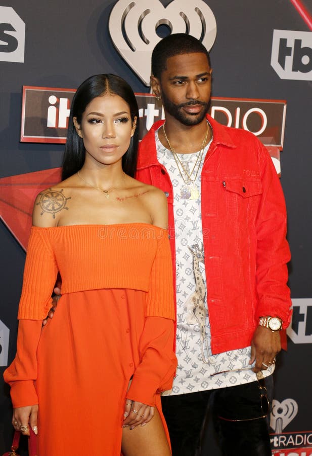 Jhené Aiko en Big Sean stock foto's