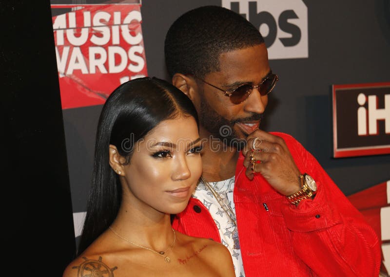 Jhené Aiko en Big Sean stock afbeeldingen