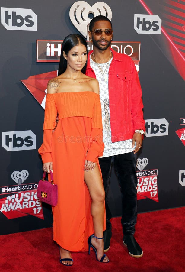 Jhené Aiko en Big Sean stock foto's