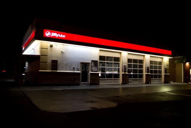 Jiffy Lube Building Night Editorial Stock Photo Image of chain