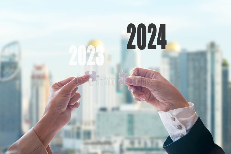 2023 Jigsaw Match 2024 for Start New Team Work and Business. royalty free stock photography