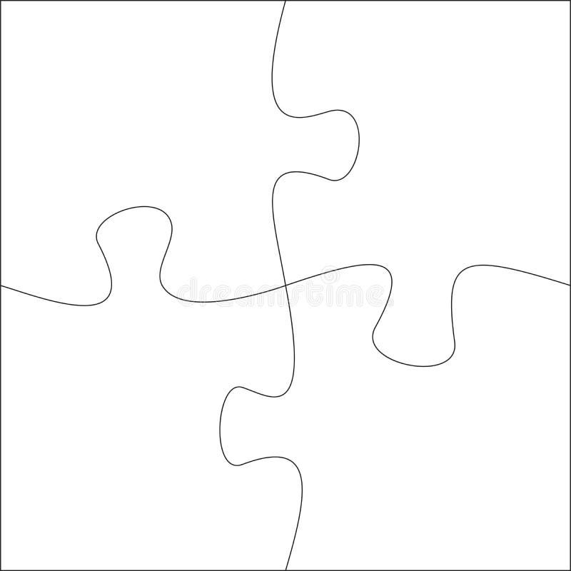 Parts of puzzle. White jigsaw infigraphic template, blank matching par By  YummyBuum