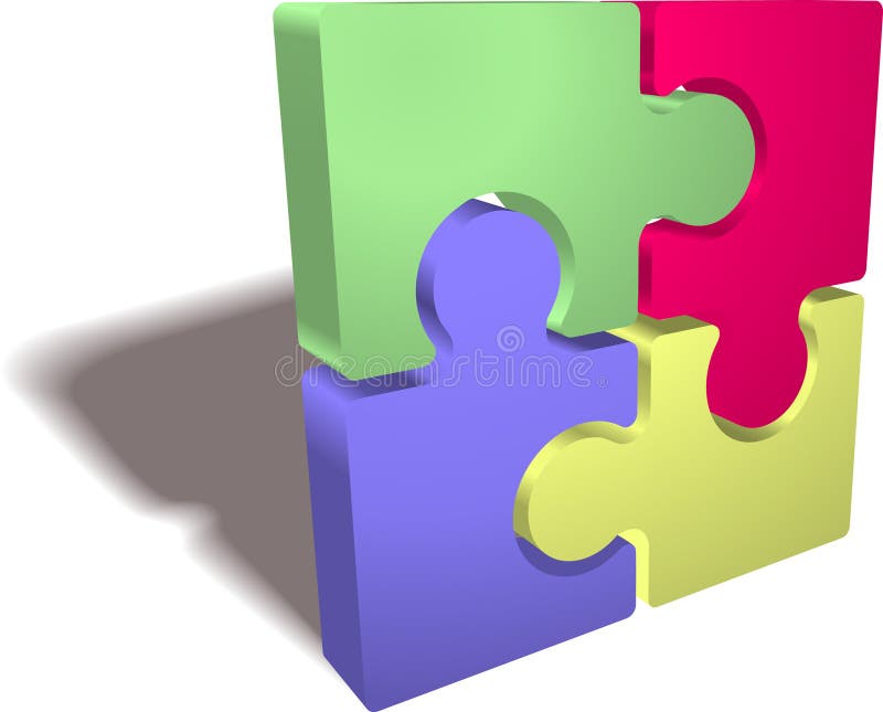 An illustration of a completed jigsaw puzzle icon