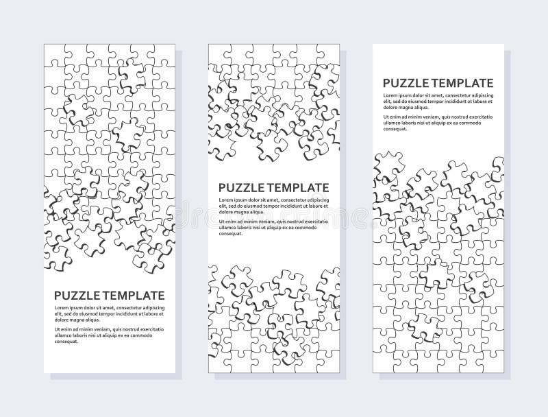 Jigsaw puzzle background with many white pieces. Abstract mosaic template royalty free illustration