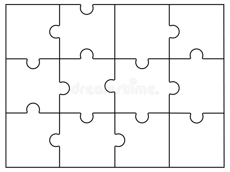 Jigsaw puzzle background, Vector jigsaw puzzle template that will help you make your puzzle game easy royalty free illustration