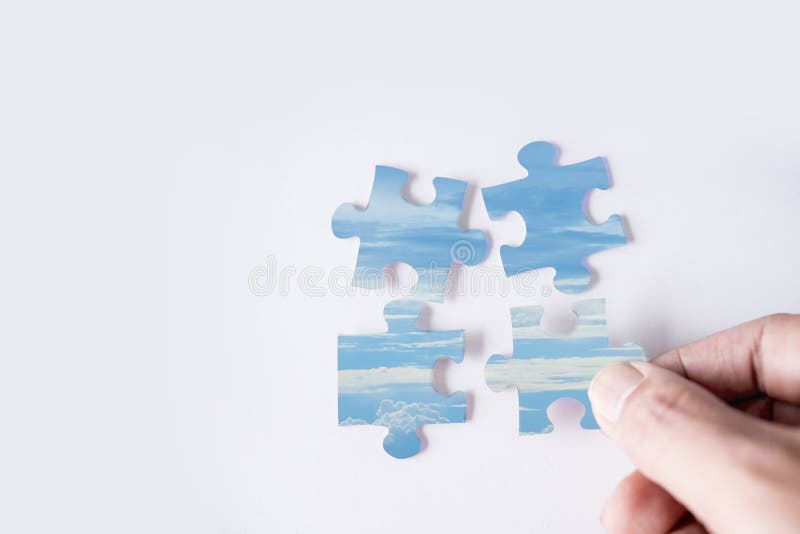 Jigsaw puzzle with image of blue sky royalty free stock image Jigsaw puzzle with image of blue sky royalty free stock image