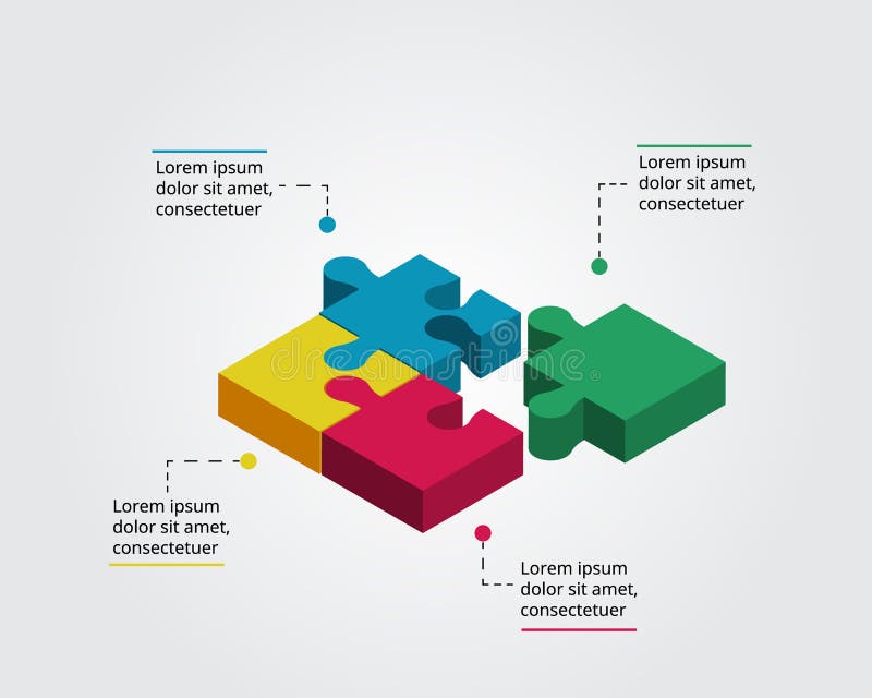 Jigsaw Puzzle Management Template for Infographic for Presentation for
