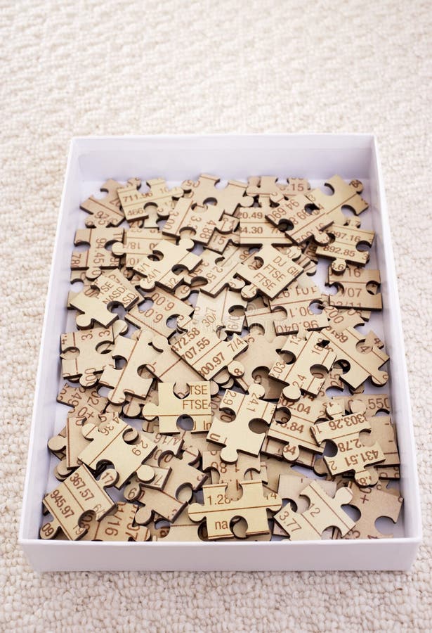 Jigsaw Puzzle Pieces in Box Stock Image Image of vertical, challenge 29656775