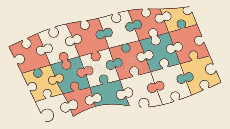 Jigsaw Puzzle Pieces Rezolvarea problemelor și Teamwork Vector design Generative AI royalty free illustration