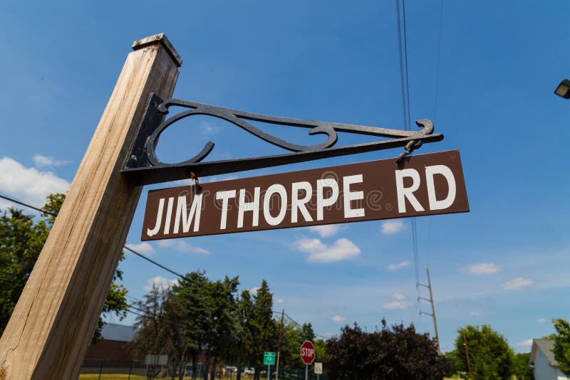 The Inn at Jim Thorpe Sign, Pennsylvania, Augusti 2019 Redaktionell