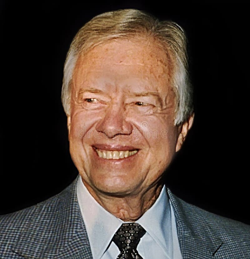 Jimmy Carter, 39th president of the United States visiting in Jerusalem, Israel in March, 1990, where he held meetings with Israeli and Arab officials trying to bridge the gaps between the two sides.  Carter, a moderate Democrat, was president from 1977-1981.  He led a remarkably active and constructive post-presidential life concerning himself with ameliorating global suffering, housing shortages and ravages from diseases as well as numerous peace seeking diplomatic missions.  Born in Plains, Georgia on 1924, he became, on March 22, 2019, at age 94 the oldest living former president, eclipsing the age of George HW Bush.