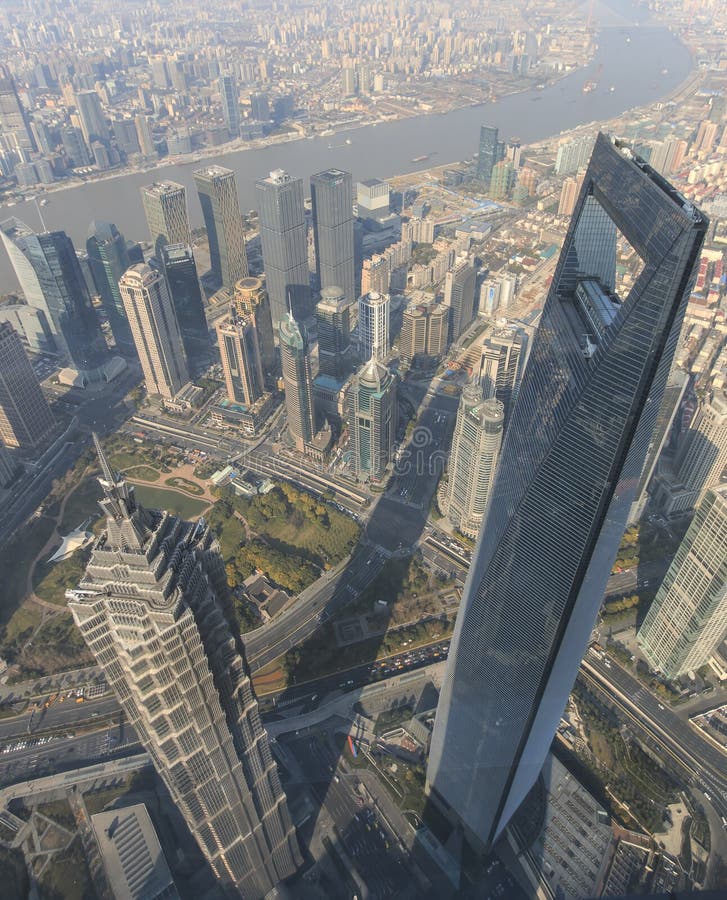 Jin Mao Tower and Shanghai World Financial Center Viewed from the ...