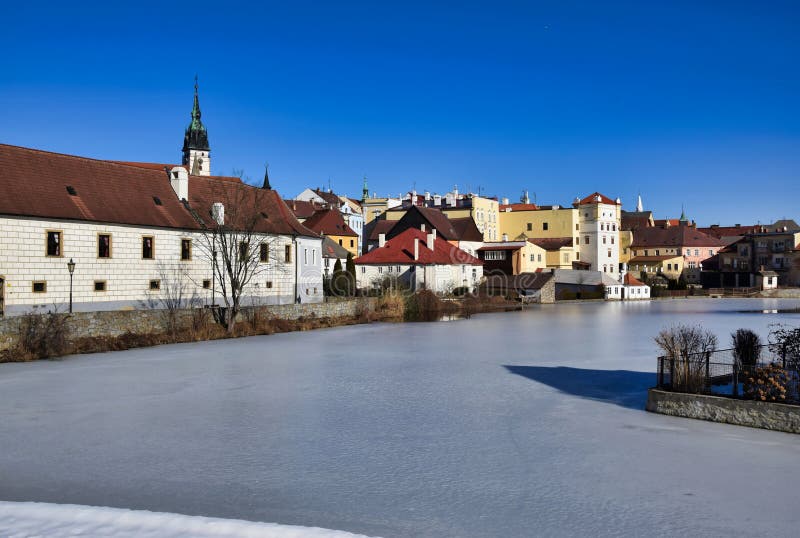 Jindrichuv Hradec - Small Vajgar and historic buildings royalty free stock photography Jindrichuv Hradec - Small Vajgar and historic buildings royalty free stock photography