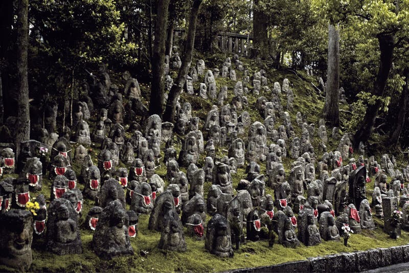 Jizostandbeelden in Kyoto, Japan royalty-vrije stock fotografie Jizostandbeelden in Kyoto, Japan royalty-vrije stock fotografie