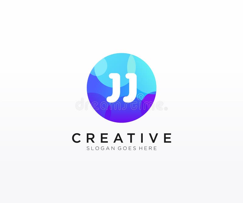JJ initial logo With Colorful Circle template vector stock illustration