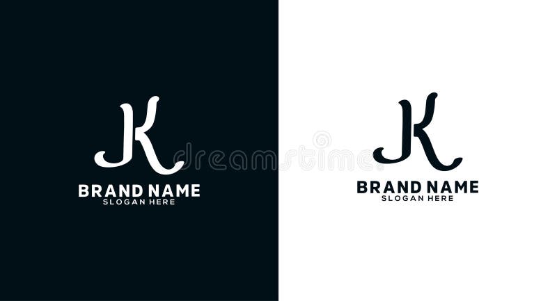 JK Letter Logo JK Monogram logo design JK icon stock illustration
