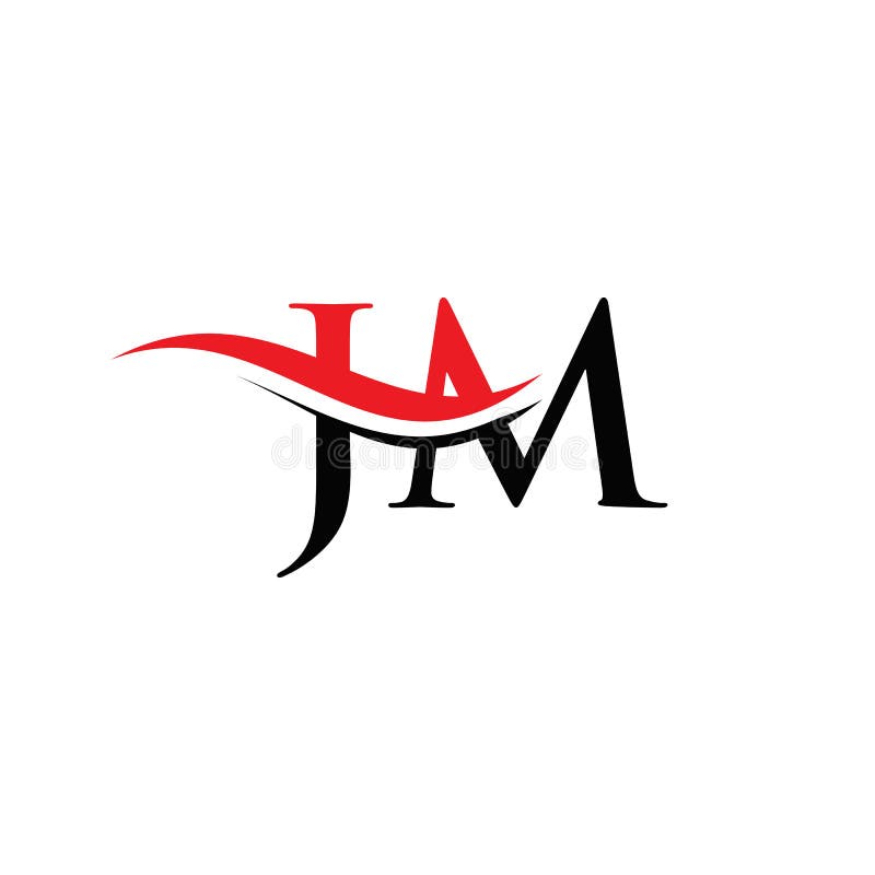 JM Logo Design Vector. Swoosh Letter JM Logo Design Stock Vector