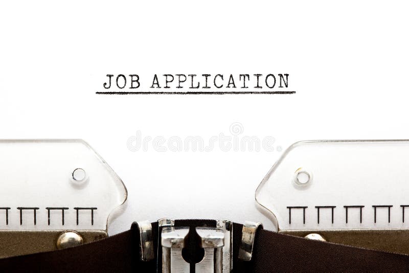 Job Application on Typewriter Stock Photo Image of professional