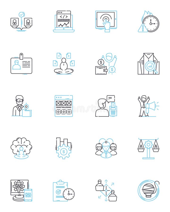 Job evaluation linear icons set. Compensation, Appraisal, Salary, Analysis, Ranking, Grades, Classification line vector vector illustration