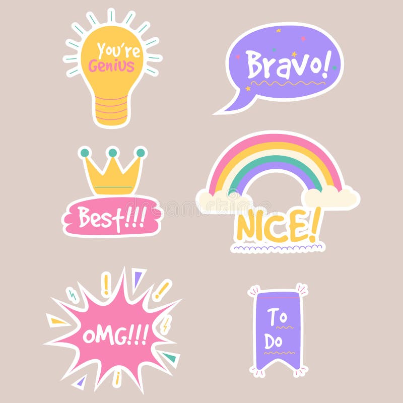 Free Vector  Hand drawn good job stickers pack