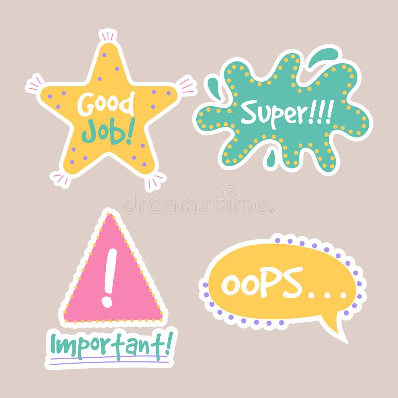 Free Vector  Collection of good job stickers
