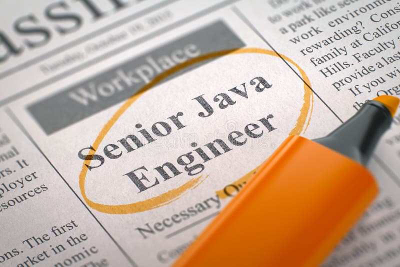 Job Opening Senior Java Engineer. 3D. Stock Illustration - Illustration of  classifieds, java: 82133761