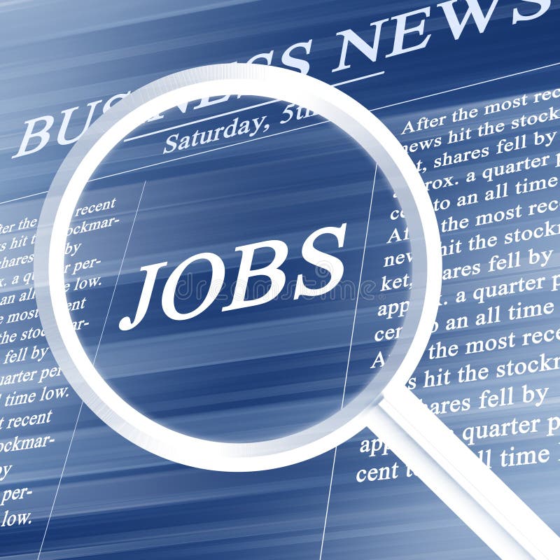 Jobs stock illustration. Illustration of magnifier, employed 7626203