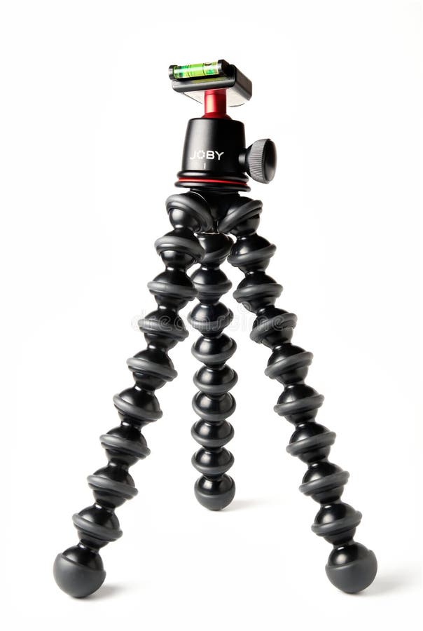 Joby Gorillapod 3K flexible tripod with ballhead isolated on white.