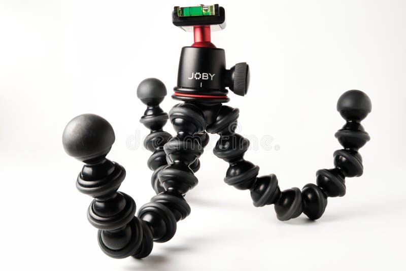 Joby Gorillapod 3K flexible tripod with ballhead isolated on white.