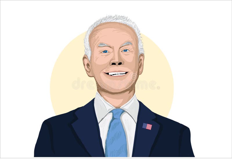 Joe Biden Portrait Vector Graphic Style - Ai Generated Image Editorial ...