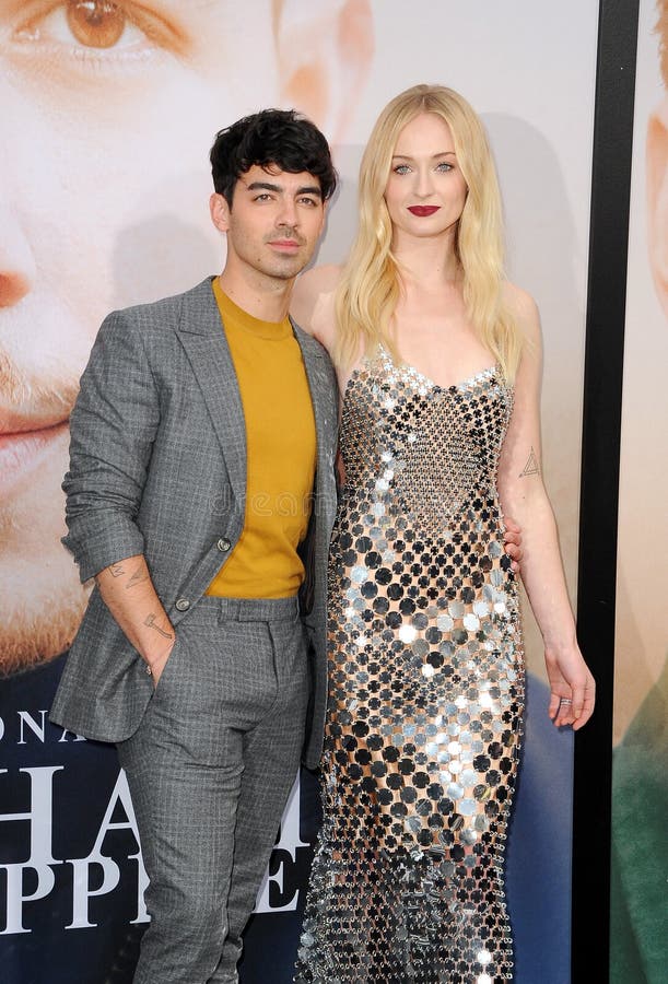 Joe Jonas en Sophie Turner royalty-vrije stock foto's Joe Jonas en Sophie Turner royalty-vrije stock foto's