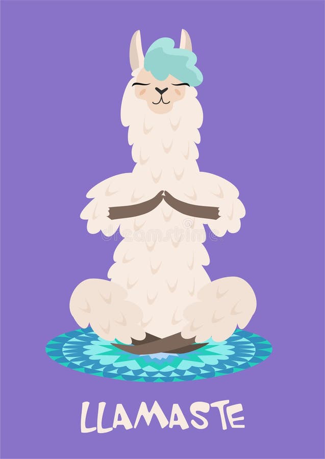 Joga lama medytuje odosobnionego na purpurowym tle również zwrócić corel ilustracji wektora ilustracji Joga lama medytuje odosobnionego na purpurowym tle również zwrócić corel ilustracji wektora ilustracji