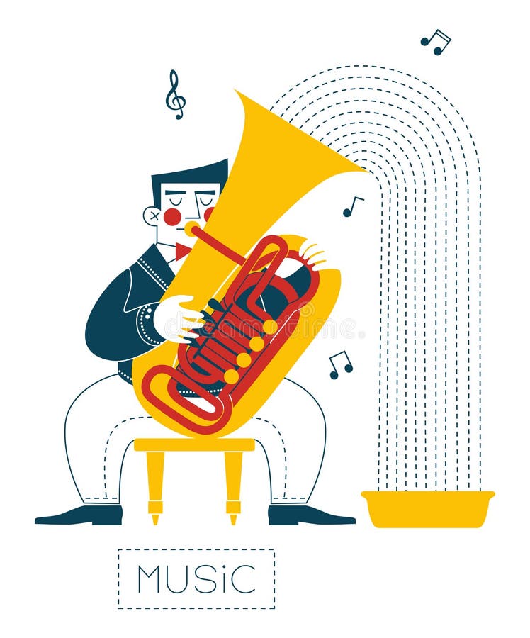 Jogador da tuba ilustração royalty free Jogador da tuba ilustração royalty free