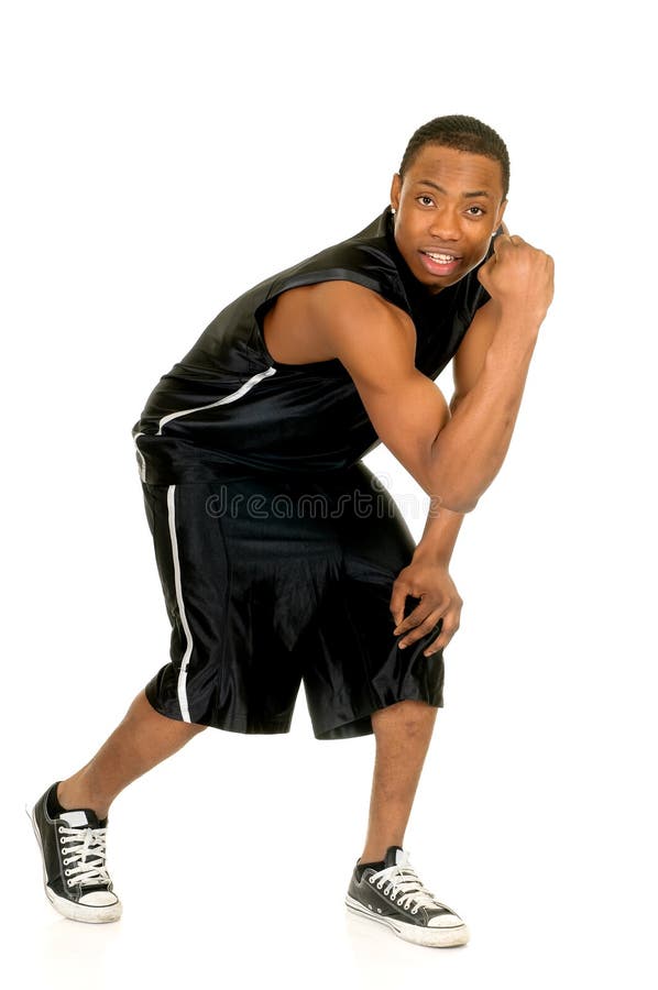 Jogador de basquetebol preto imagens de stock royalty free Jogador de basquetebol preto imagens de stock royalty free